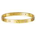 Gold Plated Guaranteed Cartier LOVE White Stone Bangle for Women Bangle Fashion Style Bracelet With Box. 