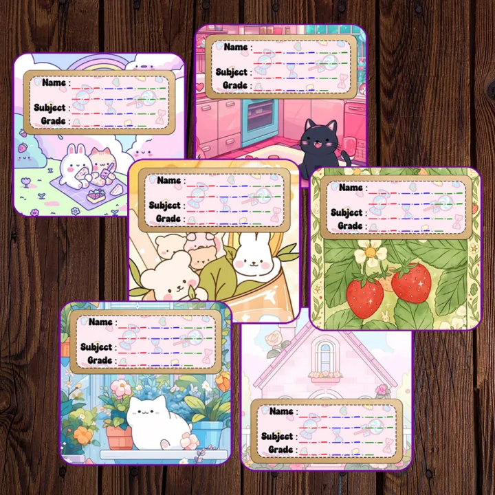12pcs Name Card Stickers Book Labels Forms Stickers for School Students ...
