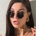 Trendy Metal Frame Spring Break Accessories Polygon Sun Glasses Shades Men's Sunglasses Hexagon Sunglasses for Women. 