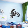 Cool Bike Motocross Wall Decal Motorbike Cool Style Window Vinyl Stickers Teens Bedroom Man Cave Club Home Décor Wallpaper. 