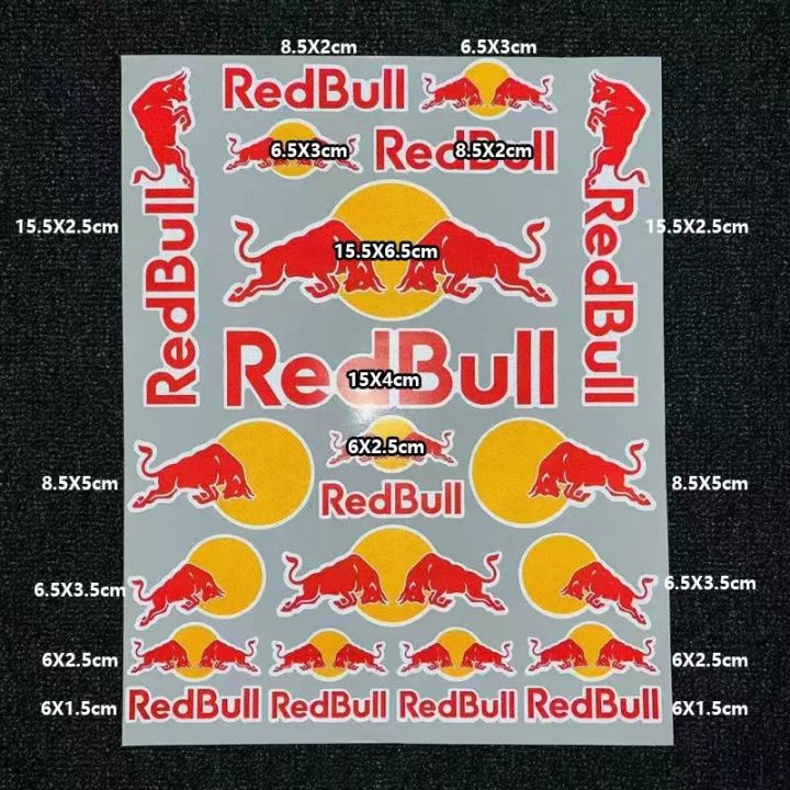 Motorcycle Red Bull Sticker Logo Car Motorcycle Body Fuel Tank Helmet Decal Reflective Waterproof Decoration