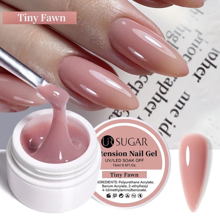 Nails UR SUGAR 15ml Extension Nail Gel Polish Nails Finger Form Clear Nude Pink Nail Art Camouflage Hard Gel Acrylic Nail Manicur