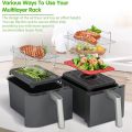 Air Fryer Rack for Double Basket Air Fryers, Dehydrator Rack for Foodi DZ201 DZ401 Air Fryer Accessories. 