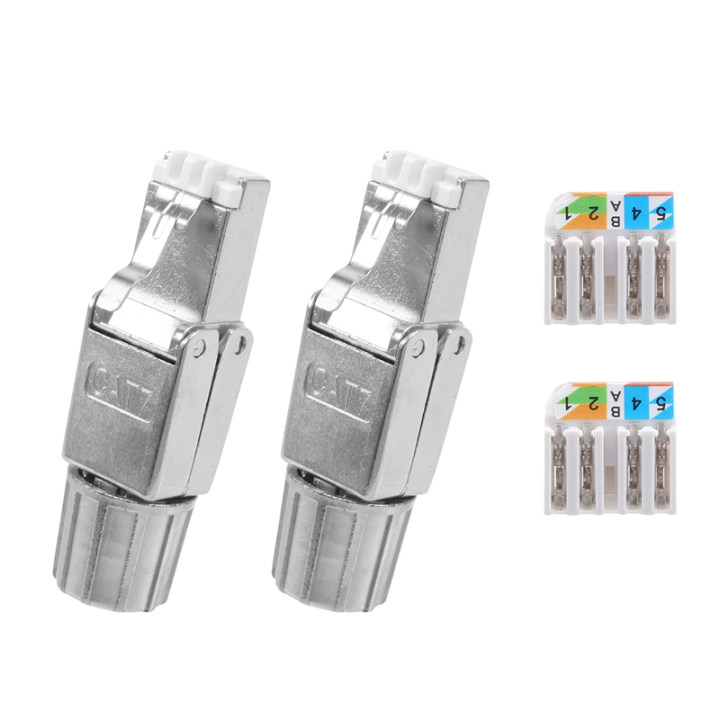 2 Pcs for RJ45 CAT7 Connectors Tool Free Shielded Toolless Modular ...