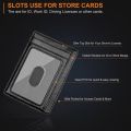 Blocking Wallet Holder Money Clip ID Card Case Protection Purse Men PU Leather Wallet. 