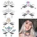 3D Face Jewel Crystal Body Art Sticker Make Up Festival Face Gems Glitter Rhinestones Face Tattoo for Festival Party Dressing UP. 