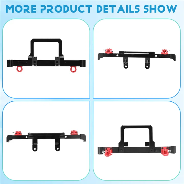 Metal%20Front%20Bumper%20with%20Tow%20Hook%20for%20MN%20D90%20D91%20D96%20MN-90%20,Black%20-%20Image%207