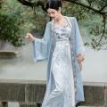 Song-Made Changgan Outer Beizi Long-Spinning Skirt Tube Top Suit Daily Hanfu Women's National Style Fairy Ancient Style Improved Jacket and Dress. 