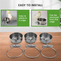 3-Piece Bird Feeder Cup Stainless Steel Parrot Feeder Cup Animal Cage Water Food Bowl S. 
