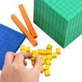 Ten Blocks Complete Set Kids Math Plaything Plastic Math Blocks Plastic Base Ten Set Cube Kids Math Plaything Counting Cubes Set. 