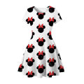 MINISO Disney Girl Dresses Summer 3D Cartoon Mickey Mouse Minnie Short Sleeve Cute Birthday Party Princess Dress Toddler Clothes. 