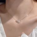 New Super Fairy Cherry Blossom Women's Niche Clavicle Chain High Color Value Peach Blossom Necklace Women's Necklace. 