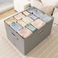 Cloth Storage Box Covered Clothes Storage Box Clothes Storage Box Household Foldable Cotton and Linen Storage Box. 