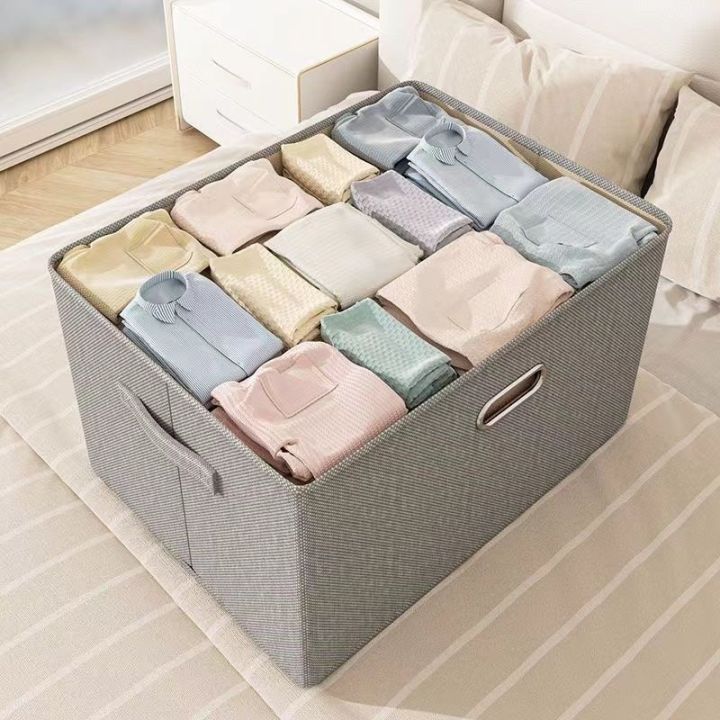 Cloth%20Storage%20Box%20Covered%20Clothes%20Storage%20Box%20Clothes%20Storage%20Box%20Household%20Foldable%20Cotton%20and%20Linen%20Storage%20Box%20-%20Image%202
