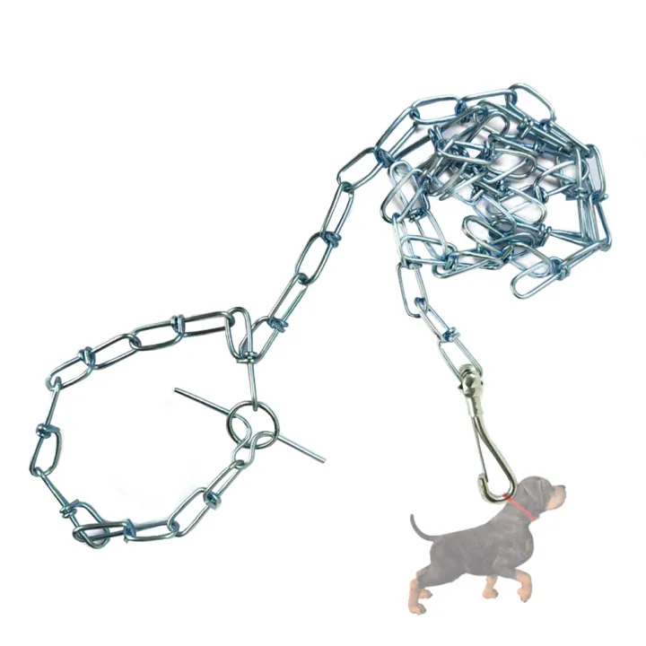 Heavy Duty Metal Dog Large Hard Leash Chew Proof Dog Chain Leash 180cm Heavy Duty Sturdy Pet Dog Leash with Padded Handle for Large Medium Puppy Dog Bulldog