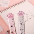 High Cat Claw Ruler 15cm Ruler Student Creative Stationery Measuring Ruler Transparent Plastic. 