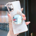 For Xiaomi Redmi Note 10 Pro Back Cover + Bowknot Makeup Mirror Fashion Shiny Plating Square Bumper Bling Girls Phone Case Soft TPU Silicone Shockproof Back Cover. 