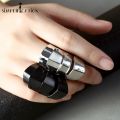 Creative Fashion Joint Armor Knuckle Rings/ Retro Punk Metal Joint Ring Gothic Bendable Ring/ Exquisite Ring Jewelry Accessories. 