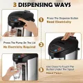 Electric 7L Hot Water Pot 304 Insulated Stainless Steel Water Boiler and Warmer Countertop Water Heater with Auto and Manual Dispense Buttons and Safety Lock for Heating Coffee Tea. 
