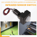 Kqueebee 220V Mini Human Body Infrared Sensor Infrared Body Sensor Switch LED Flood Light PIR Motion Sensor Adjustable Black. 