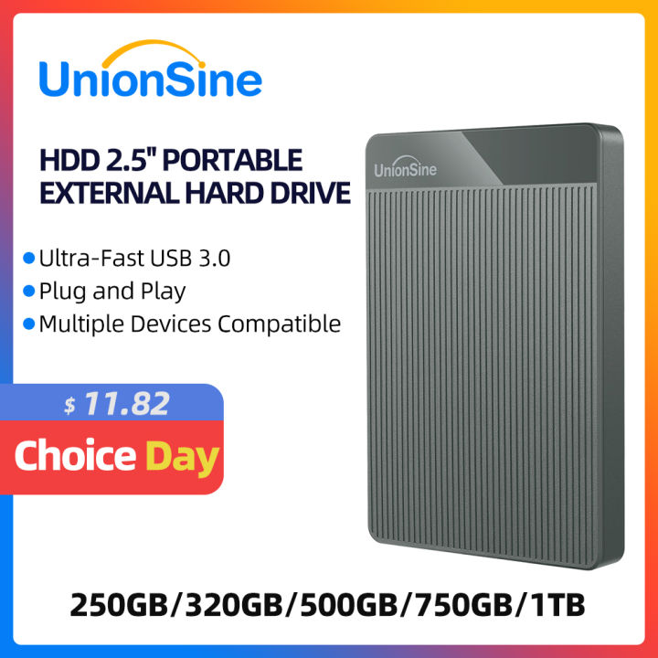 Unionsine 2.5 External Hard Drive USB3.0 500gb/1tb/2tb Portable HDD Storage Compatible for PC, Mac, Desktop, Laptop, MacBook