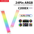 Coolmoon Aosor Argb 8pin/24pin Motheboard Power Extension Cord Wire Pc Case Rgb Led Strip Gpu Cable Computer Lamp Strip. 