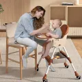 Foldable Baby High Chair, Infant Chair with 4 Silent Wheel, Lightweight Multifunctional Toddlers Dining Chair for Feeding, Blue with Cushion |HC401 |INFINTY NEEDS. 