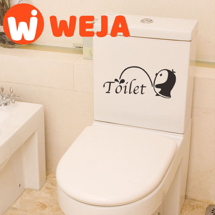 【WEJA】Cute Penguin Tet Lid Sticker Decoration Mark Bathroom Cover Commode WC Decorative DIY S-adhesive Vinyl Art Decal Wall