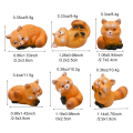 Miniature Small Figurines 1 Inch Cartoon Mini Red Panda Figures Set Cute Resin Animal Cake Toppers Easy Install Easy to Use. 