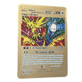 【Hot demand】【Hot demand】Moltres Zapdos Articuno GX TAG TEAM Golden Pokemon Cards in English Iron Metal Pokmo Letters Game Collection Cards Rainbow. 