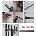 Magnetic Knife Holder- 38 Cm Wall Mount Magnetic Knife Holder Bar with Strong Magnetic Strip for Holding Knife, Scissor, Kitchen Tools, Garage Magnet (Black). 