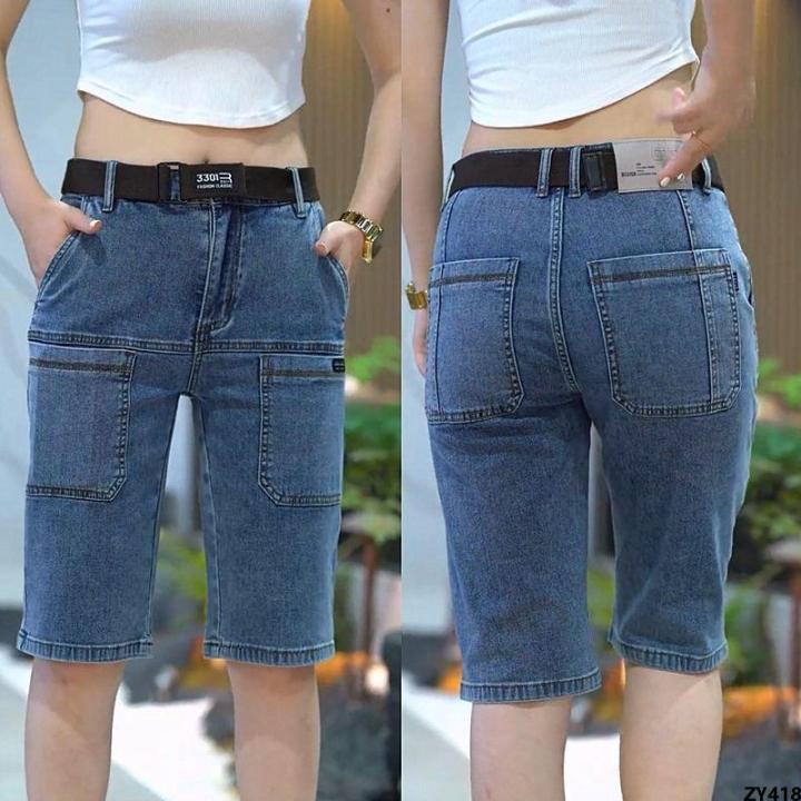 Men's%20Straight%20Summer%20Pocket%20Pants%20Stretch%20Six%20Or%20Seven%20Points%20Loose%20Men's%20Thin%20Breeches%202023%20Denim%20Shorts%20Pants%20-%20Image%203