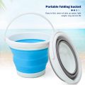 Collapsible Bucket Portable Folding Bucket Water Container with Sturdy Handle for Cleaning Fishing Car Wash Picnic Travel Foldable Bucket with Handle Silicone Bucket Multi Purpose for Beach Camping Garden House Cleaning Tool. 