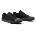 Oleema Black Canvas Shoes with Laces - Size 39/40/41/42/43/44/45. 