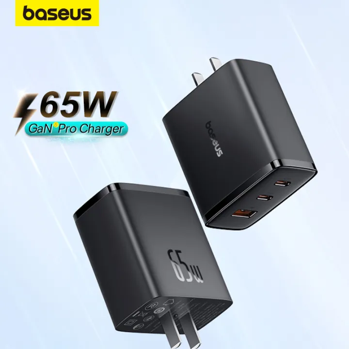 Baseus 65W GaN5 Fast Charging USB Type C Charger Quick Charge for Laptops Tablets PD3.0 QC3.0 Compatible Charge