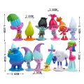 LZMERX 12pcs/set Trolls Action Figure PVC Movie Trolls Collectible Poppy Branch DJ Suki Cooper Dolls Kids Toy for Children Gift Solid Doll Ornaments Cake Decoration. 