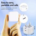 Apple 20W USB-C 3-Pin UK Power Adapter Plug for Apple iPhone Fast charger Wall Charger Type-C Mobile Phone iPhone 15/14/13/12/11 iPad Tabs Tablet Folding Pins Charger UK  Phone Charger Tablet Charger Phone Adapter Tablet Adapter Tab Adapter Tab Charger. 