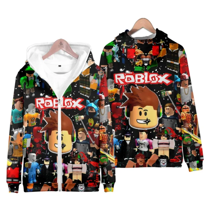 3D New Peripheral Roblox ROBLOX Pullover Hooded Zipper Sweatshirt for Adults and Children Kids Clothes Boys Sweatshirt