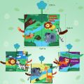 Baby Book Soft Cloth Books, Touch and Feel Crinkle Book for Toddler with Animal Tail Interactive Educational Teething Toy Gift, Infant Books Sensory Baby Book, Newborn Book 6-12 Month. 