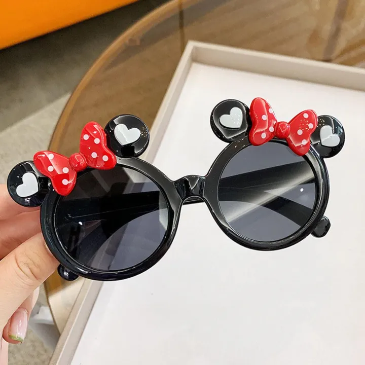 Cute Round Frame Bow Baby Sunglasses Outdoor Play Hiking Photography Modelling Kids Sunglasses