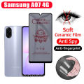 Samsung Galaxy A07 4G Anti-Spy Tempered Glass Screen Protector For Samsung A17 A16 A06 Skin Carbon back film. 