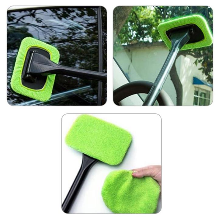【2 Cloth】 Portable Brush Window Windshield Microfiber Cleaning Automotive Random Color
