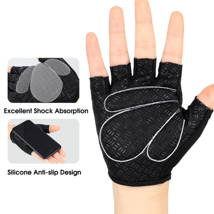 HOT WEST BIKING MTB Road Bike Gloves Half Finger Anti Slip Cycling Gloves Motorcycle Men Sport Fitness Bicycle Fingerless Gloves