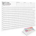 Universal Year Planner Daily Plan Paper Wall Calendar With 2 Sheet Eva Colorful Mark Stickers For Office School Home Supplies. 