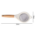 Wooden Handle Fine Mesh Flour Sieve Stainless Steel Powdered Sugar Fruit Juice Soy Milk Filter Net Spoon Kitchen Baking Tools 1Pcs. 