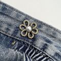 Fashion Alloy Flower Pants Button Tightener Waist Buckle Adjustable Flower Jean Fit Tighten Buckles Waist Clip Jean Buttons for Loose Jeans Jeans. 