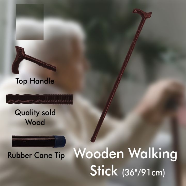 Wooden Walking Stick Beautiful Carving Design Folding Stick (36