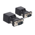 HXSJ 2Pcs Vga To Rj45 Adapter Vga Male To Rj45 Adapter Ethernet Port Converter Cat5E Cat6 Network Cable Adapter. 