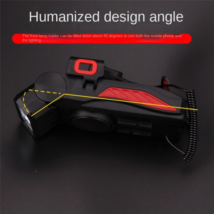 Usb%20Rechargeable%20Bike%20Headlight%20120%20Decibels%20Multi-Function%20Bicycle%20Front%20Light%20Horn%20and%20Bank%20Frontlight%20for%20Outdoor%20Cycling%20Green%20-%20Image%202