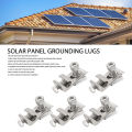 5Pcs Solar Panel Grounding Lugs Metal Clips Cable Clamps Bracket Earth Clip♡. 
